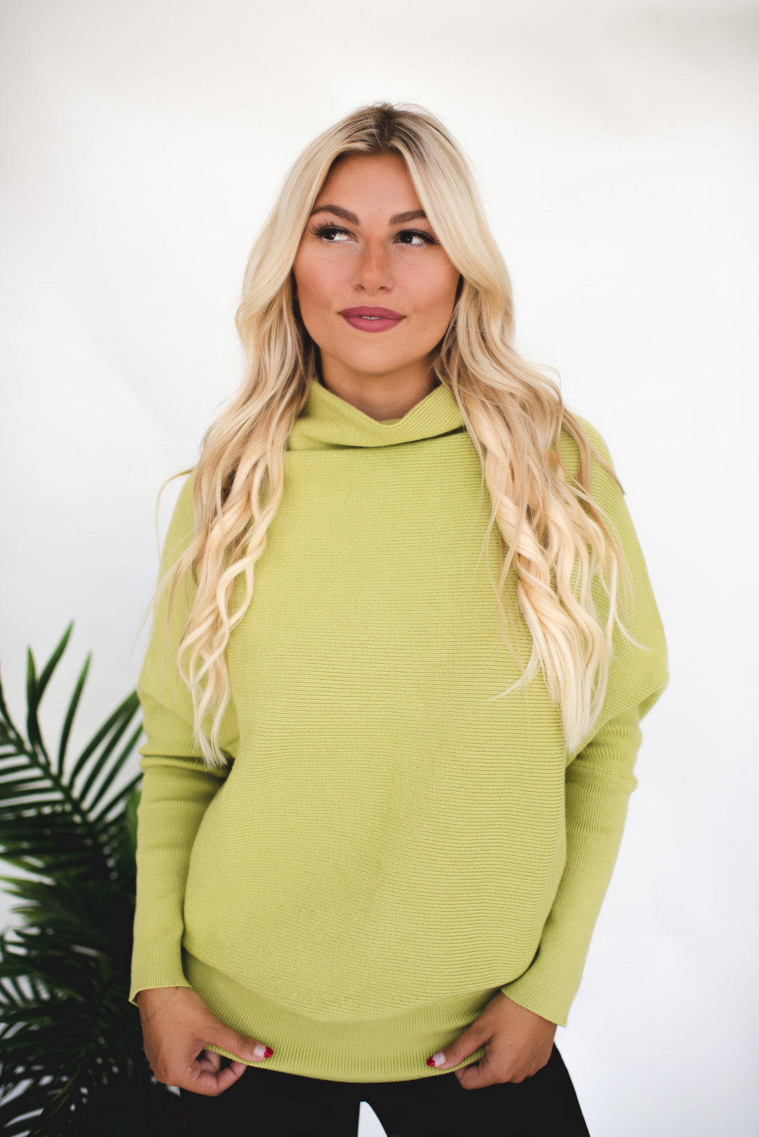 Loose Fit Turtleneck Sweater (Avocado)