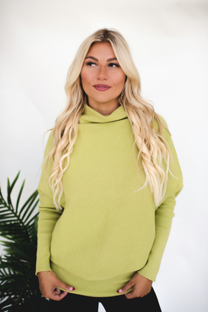 Loose Fit Turtleneck Sweater (Avocado)