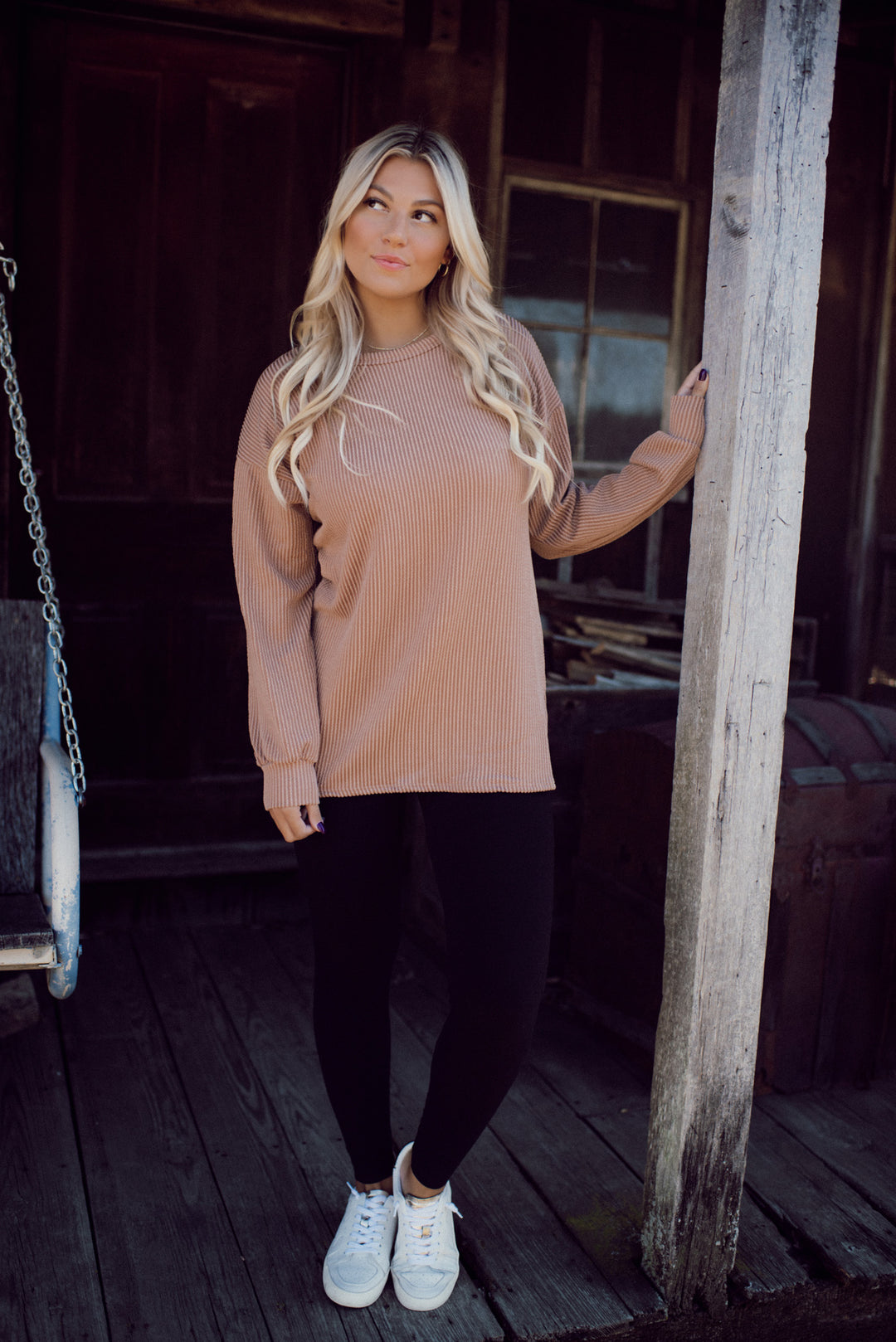 Serenity Ribbed Long Sleeve (Taupe)