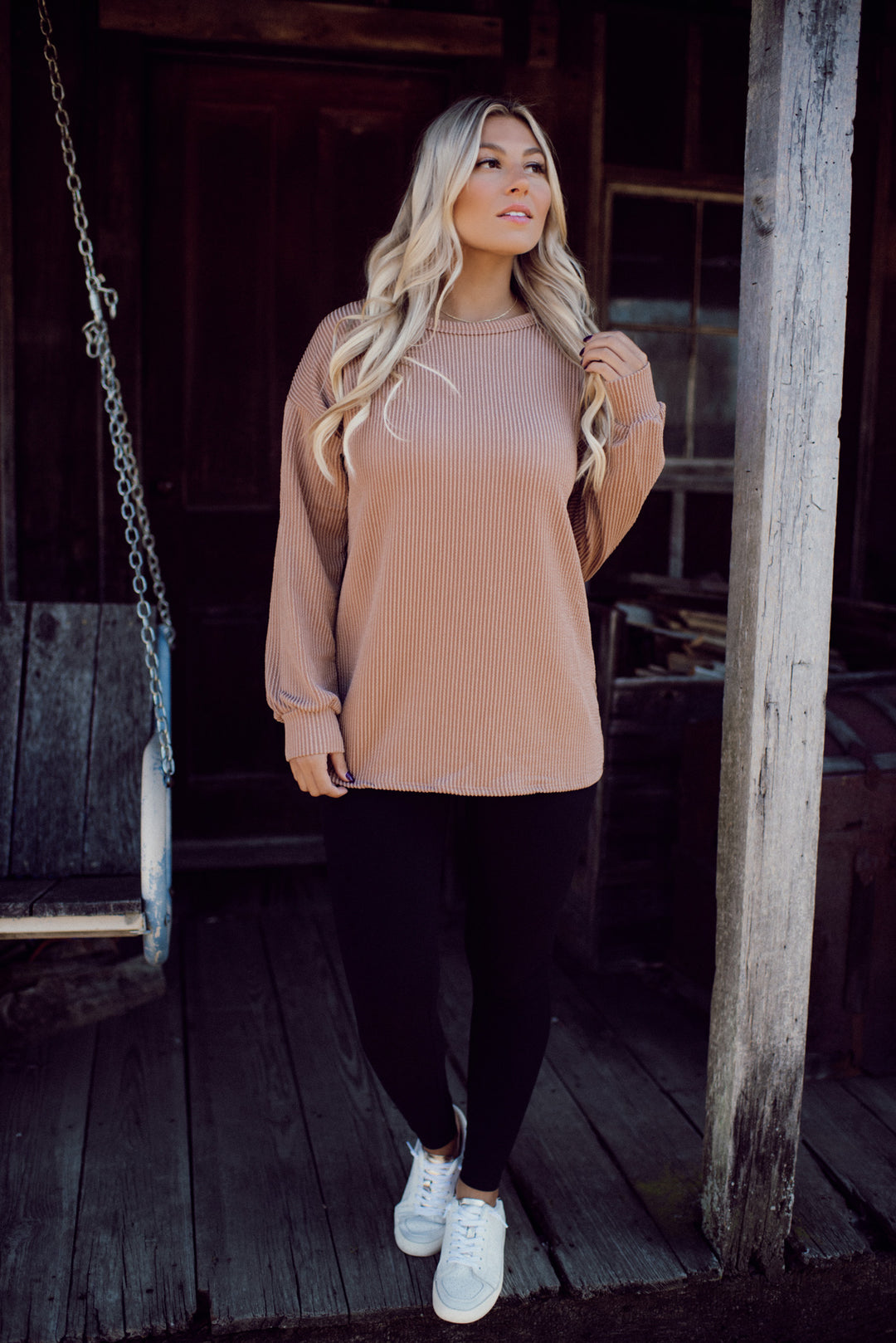 Serenity Ribbed Long Sleeve (Taupe)