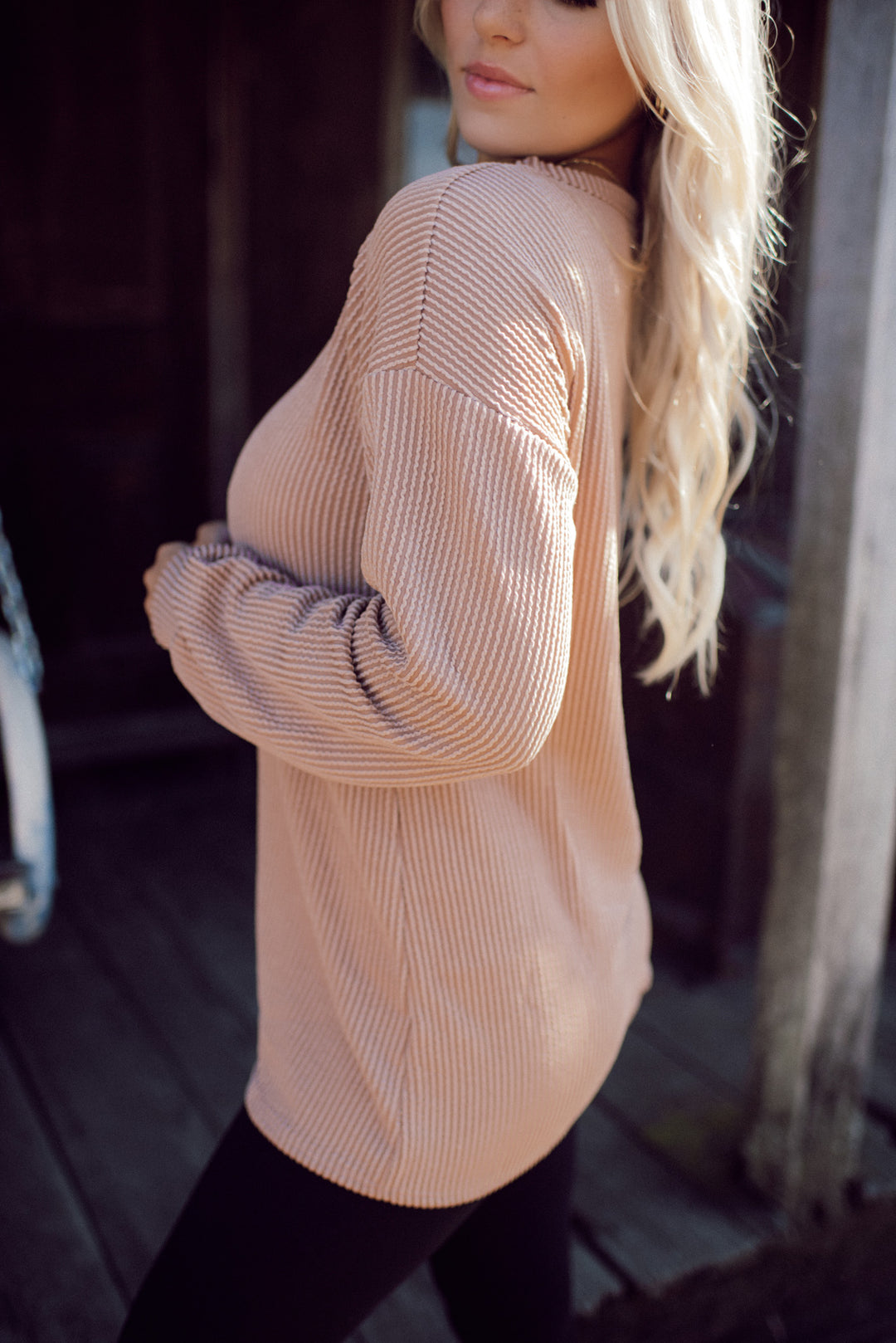 Serenity Ribbed Long Sleeve (Taupe)