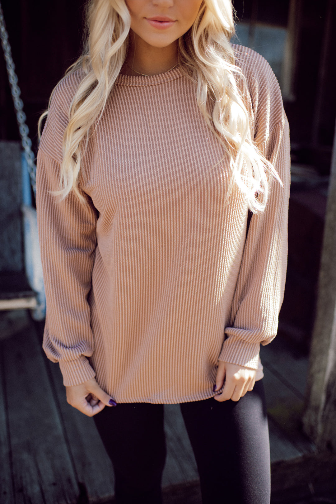 Serenity Ribbed Long Sleeve (Taupe)