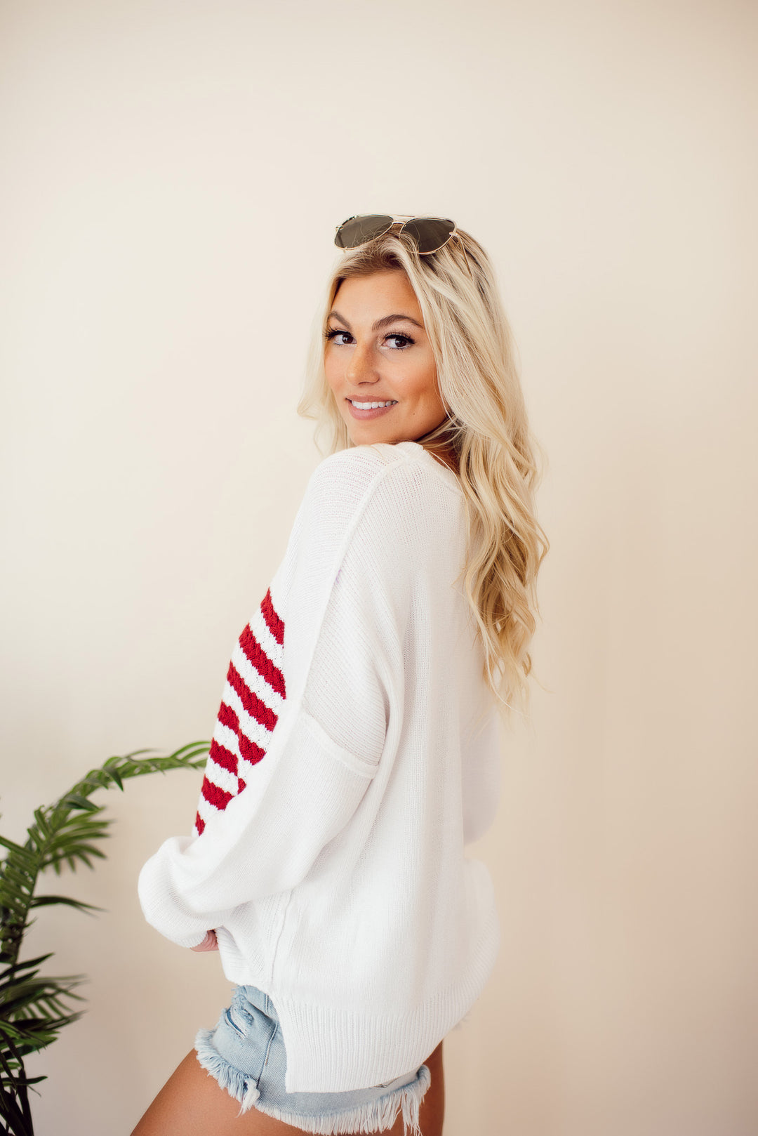 Flag Crochet Knit Sweater