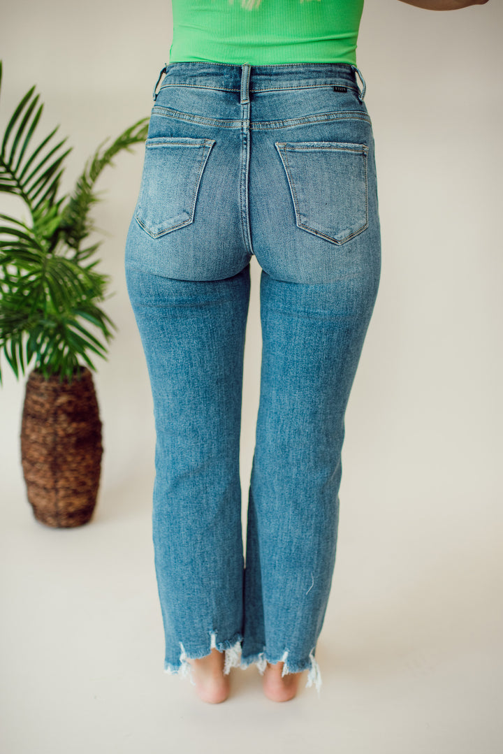 Risen Hayden Crop Straight Jeans (Medium Wash)