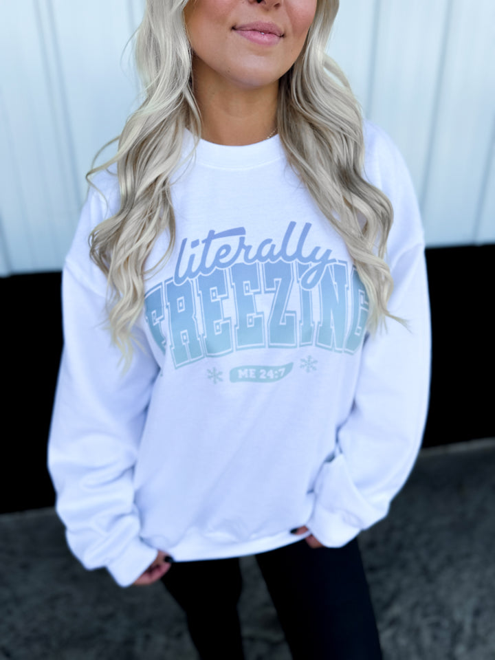 Literally Freezing 24/7 Crewneck (White/Gradient)