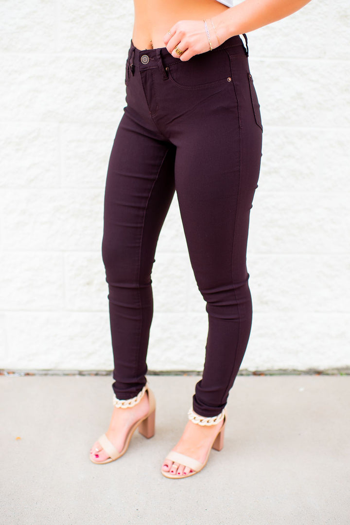 Missy Hyper-Stretch Skinnies (Dark Berry) FINAL SALE