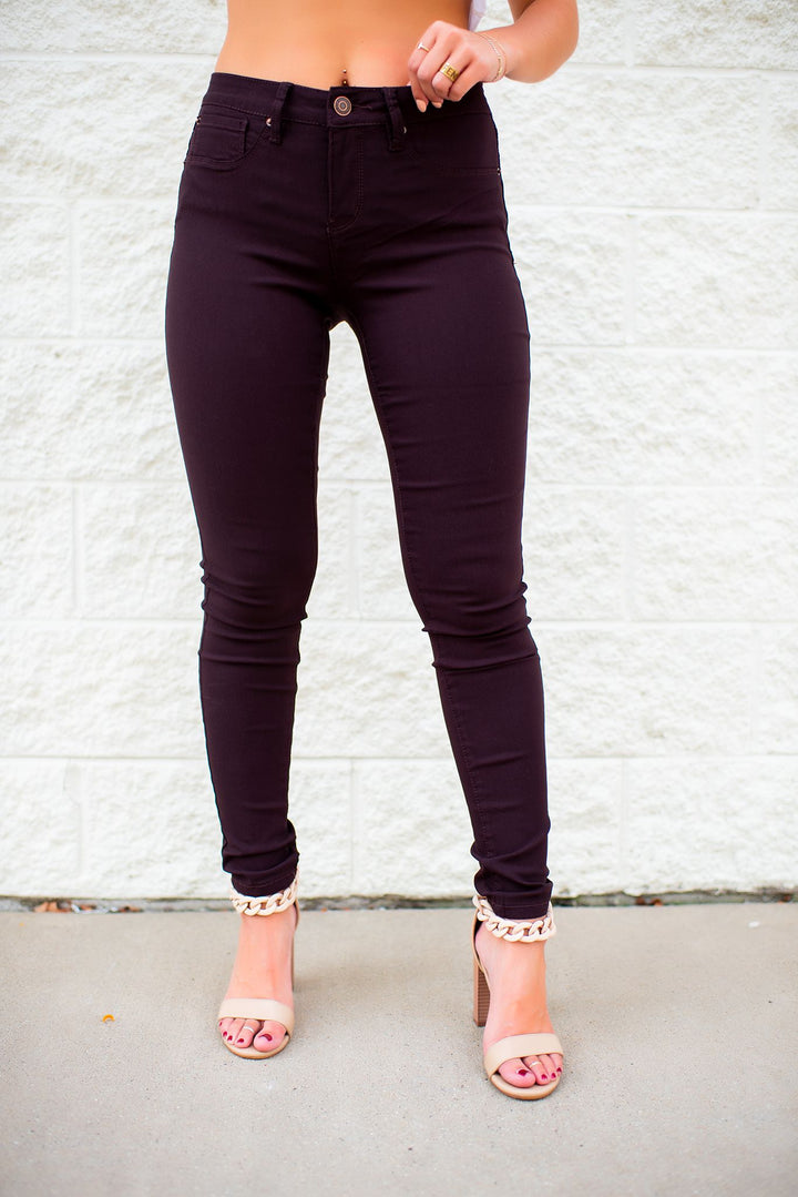 Missy Hyper-Stretch Skinnies (Dark Berry) FINAL SALE