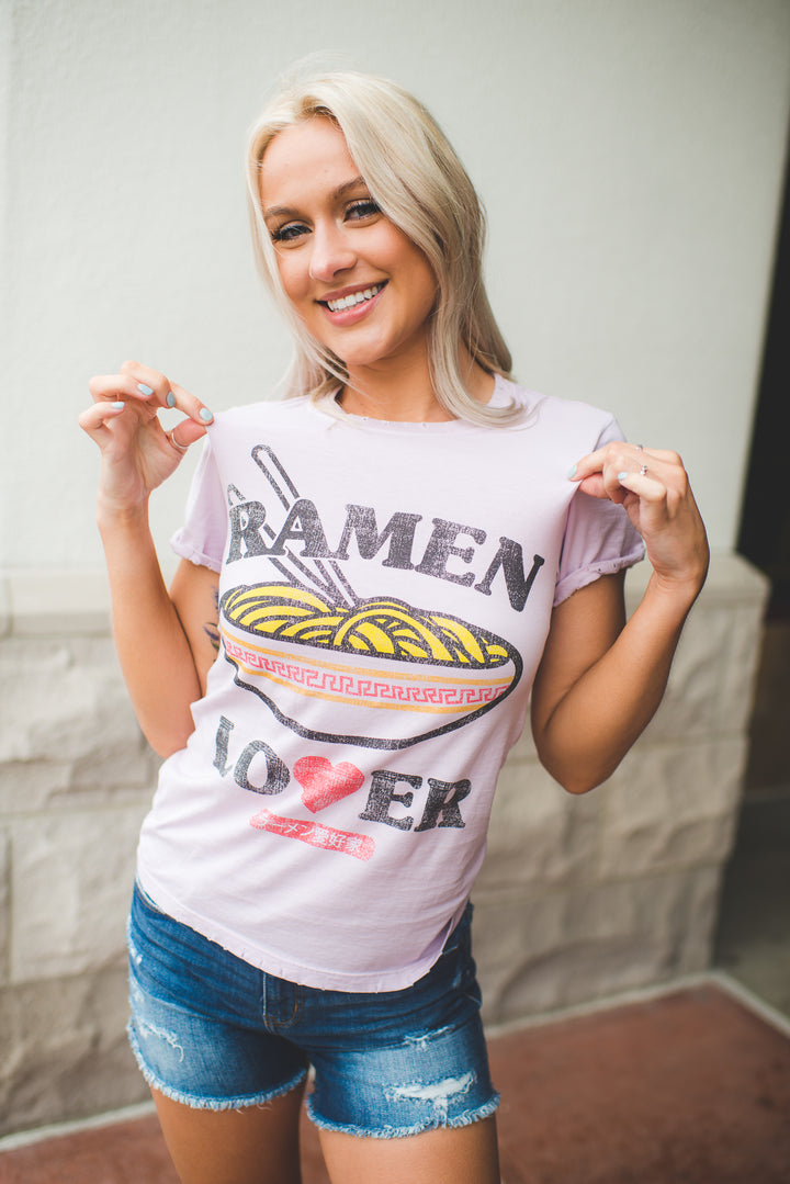 Recycled Karma Ramen Lover Graphic Tee (Lilac)