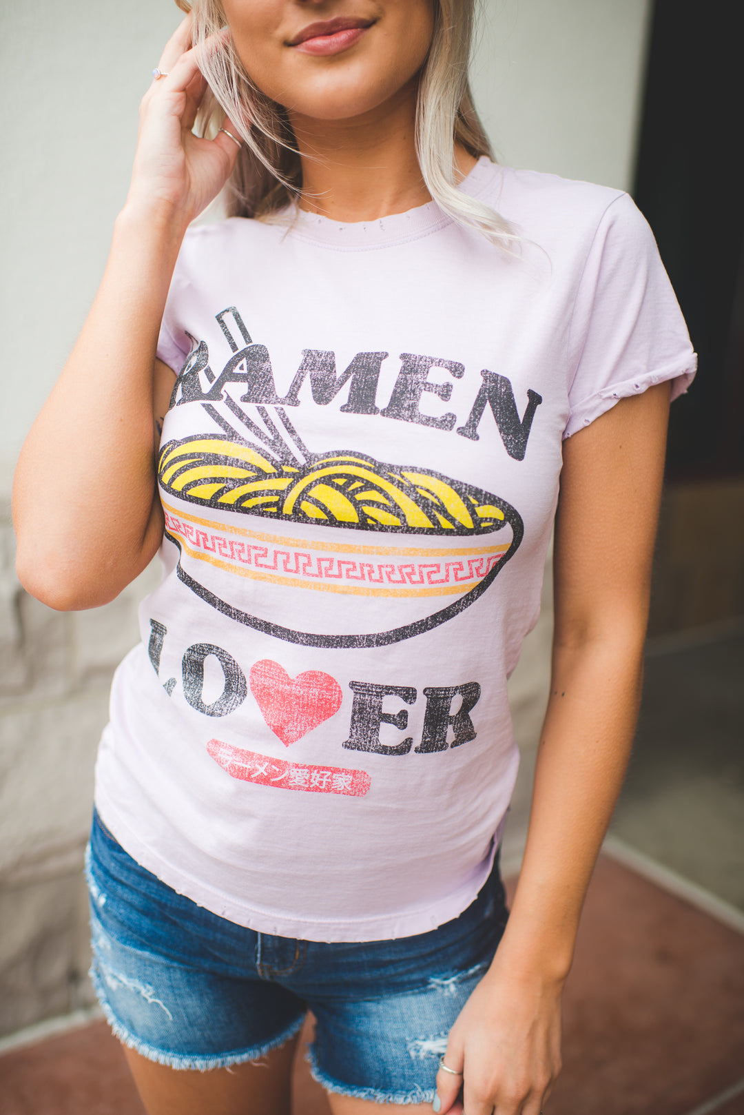 Recycled Karma Ramen Lover Graphic Tee (Lilac)