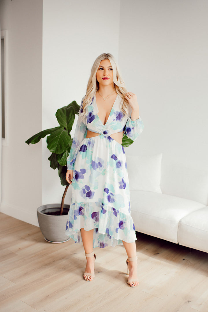 Island Escape Dress (Blue + White) FINAL SALE