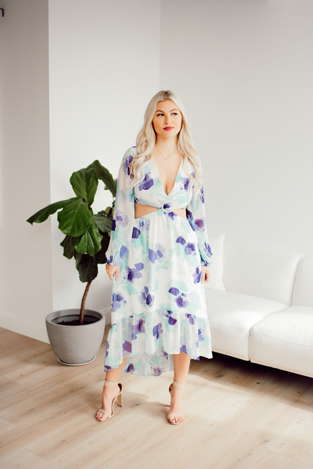 Island Escape Dress (Blue + White) FINAL SALE