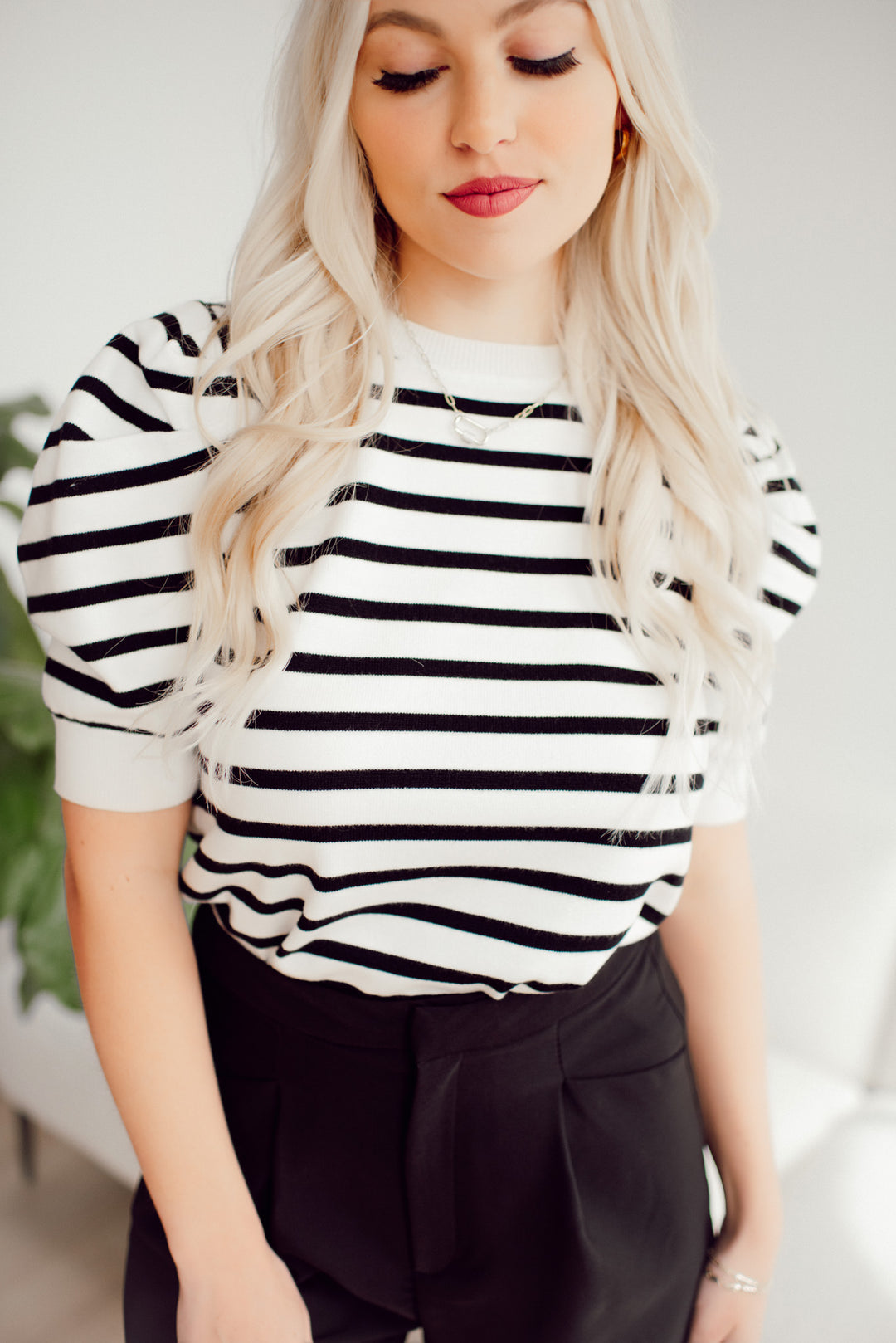 Talk About Stripes Top (Black)