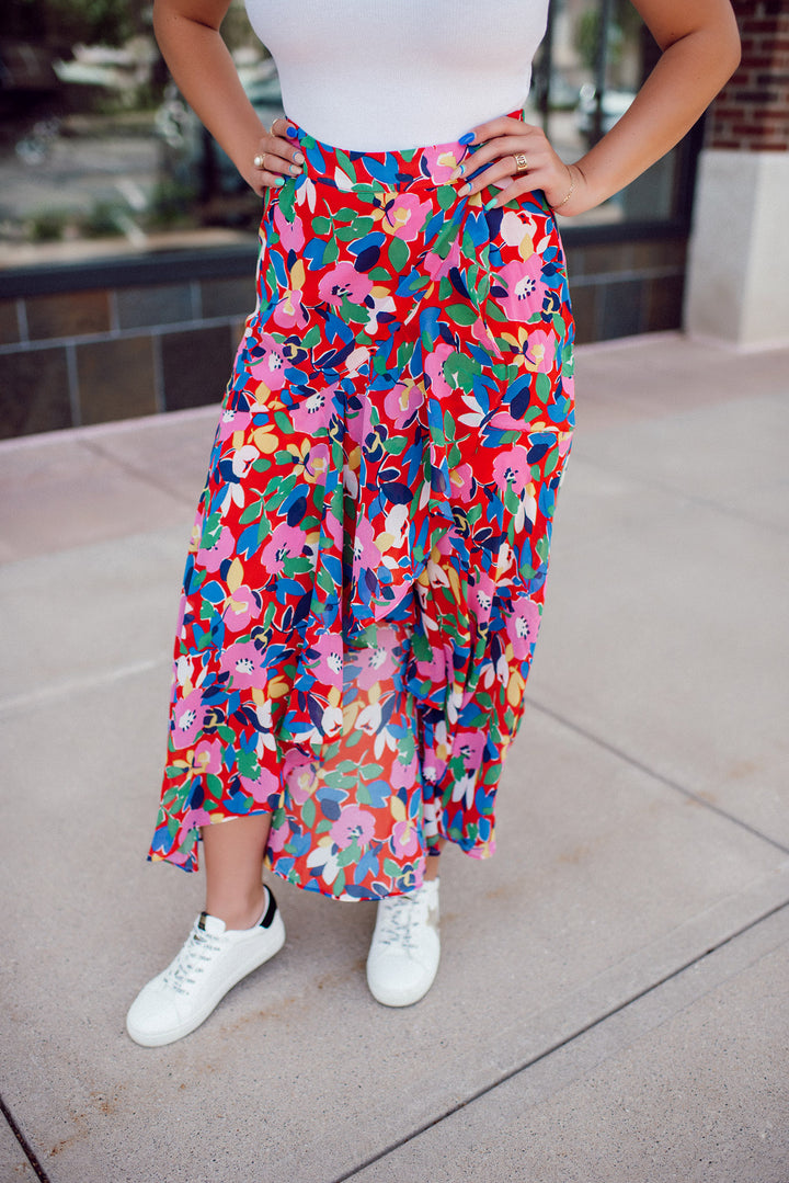 Sweet Soul Abstract Midi Skirt