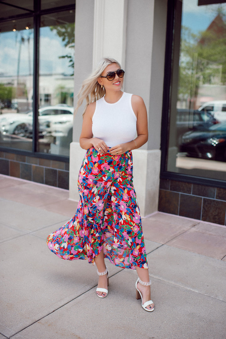 Sweet Soul Abstract Midi Skirt