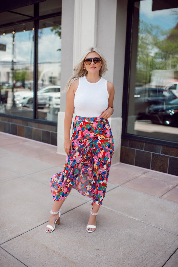 Sweet Soul Abstract Midi Skirt