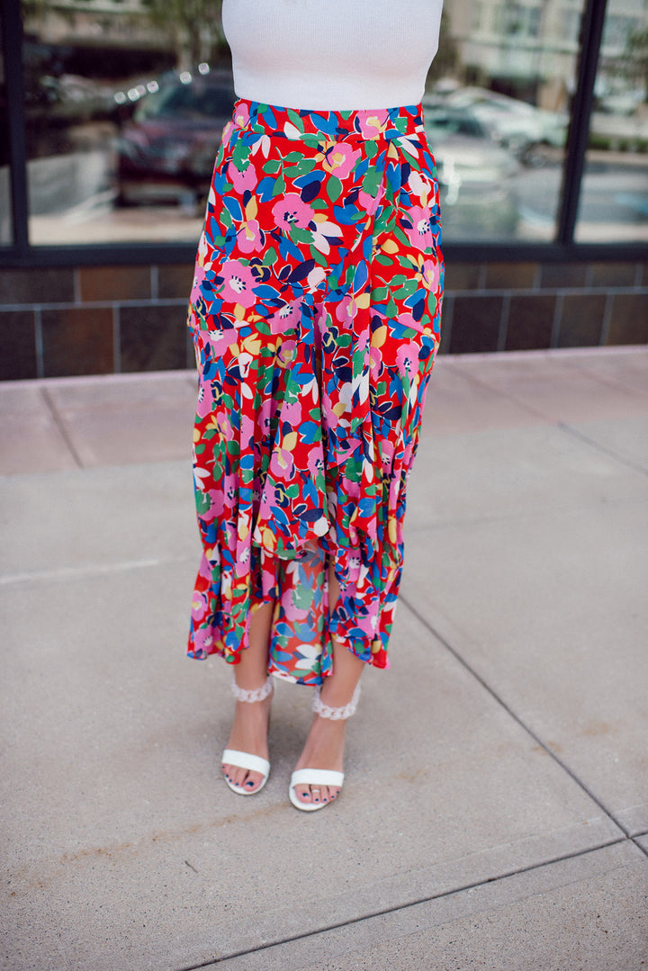 Sweet Soul Abstract Midi Skirt