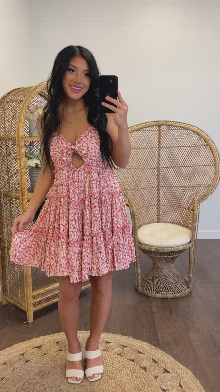 Flower Power Mini Dress (Pink)